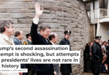 President Ronald Reagan smiles and waves shortly before he is shot outside the Washington Hilton hotel in March 1981. Corbis via Getty Images